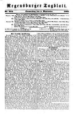 Regensburger Tagblatt Donnerstag 5. September 1861