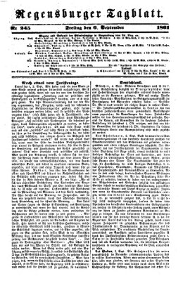 Regensburger Tagblatt Freitag 6. September 1861