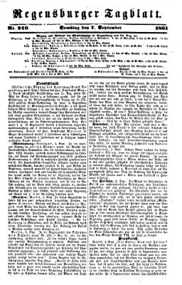 Regensburger Tagblatt Samstag 7. September 1861