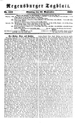 Regensburger Tagblatt Dienstag 10. September 1861