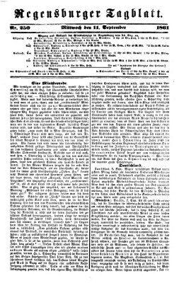 Regensburger Tagblatt Mittwoch 11. September 1861