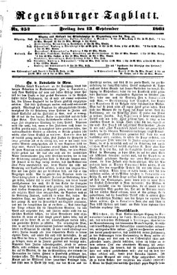 Regensburger Tagblatt Freitag 13. September 1861