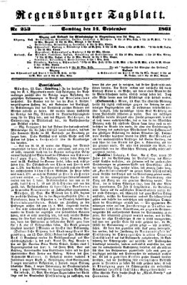 Regensburger Tagblatt Samstag 14. September 1861