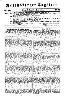 Regensburger Tagblatt Sonntag 15. September 1861