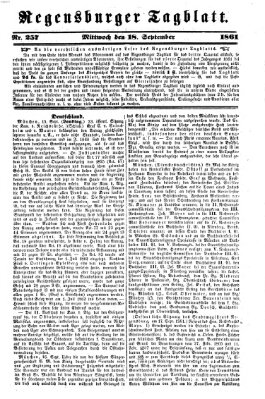 Regensburger Tagblatt Mittwoch 18. September 1861