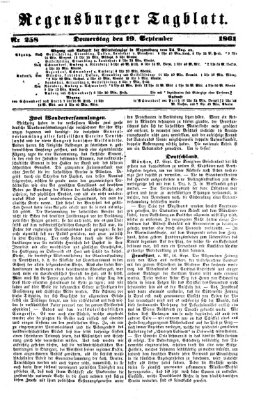 Regensburger Tagblatt Donnerstag 19. September 1861