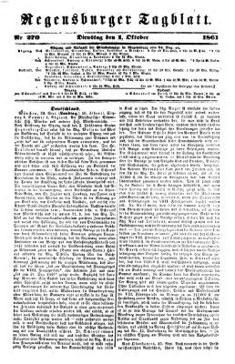 Regensburger Tagblatt Dienstag 1. Oktober 1861