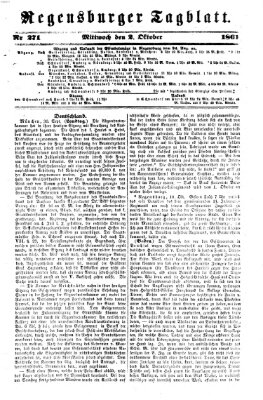 Regensburger Tagblatt Mittwoch 2. Oktober 1861