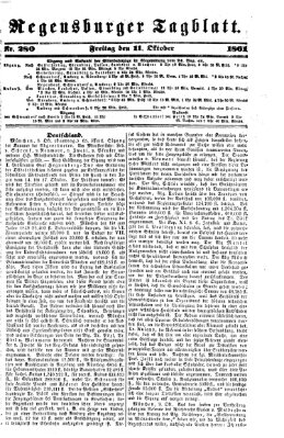 Regensburger Tagblatt Freitag 11. Oktober 1861