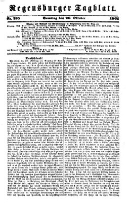 Regensburger Tagblatt Samstag 26. Oktober 1861