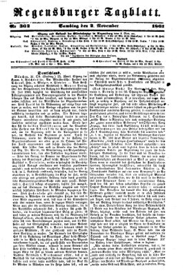 Regensburger Tagblatt Samstag 2. November 1861