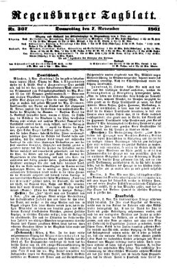 Regensburger Tagblatt Donnerstag 7. November 1861