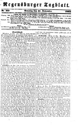 Regensburger Tagblatt Sonntag 17. November 1861