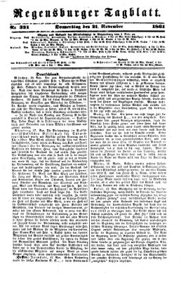 Regensburger Tagblatt Donnerstag 21. November 1861