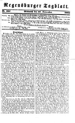 Regensburger Tagblatt Mittwoch 27. November 1861