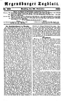 Regensburger Tagblatt Samstag 30. November 1861