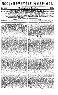 Regensburger Tagblatt Sonntag 1. Dezember 1861