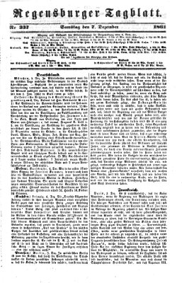 Regensburger Tagblatt Samstag 7. Dezember 1861