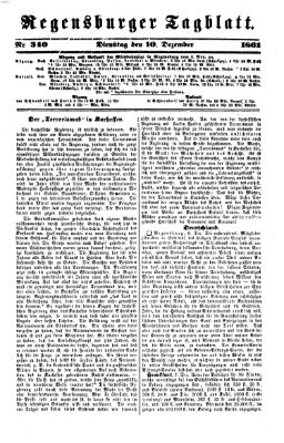 Regensburger Tagblatt Dienstag 10. Dezember 1861