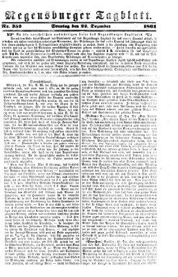 Regensburger Tagblatt Sonntag 22. Dezember 1861