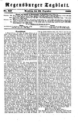 Regensburger Tagblatt Samstag 28. Dezember 1861