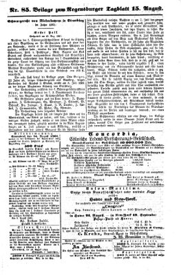 Regensburger Tagblatt Donnerstag 15. August 1861