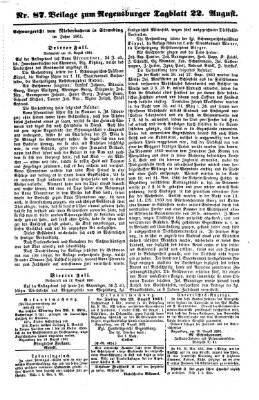 Regensburger Tagblatt Donnerstag 22. August 1861