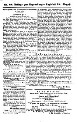 Regensburger Tagblatt Samstag 24. August 1861