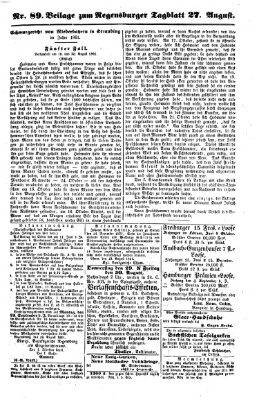 Regensburger Tagblatt Dienstag 27. August 1861