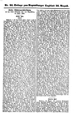 Regensburger Tagblatt Samstag 31. August 1861