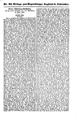 Regensburger Tagblatt Donnerstag 5. September 1861