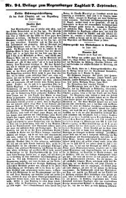 Regensburger Tagblatt Samstag 7. September 1861