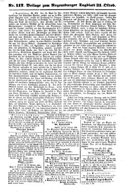 Regensburger Tagblatt Donnerstag 31. Oktober 1861