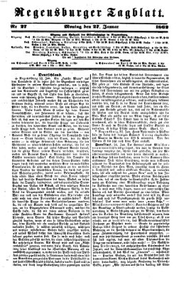 Regensburger Tagblatt Montag 27. Januar 1862