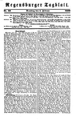 Regensburger Tagblatt Samstag 1. Februar 1862