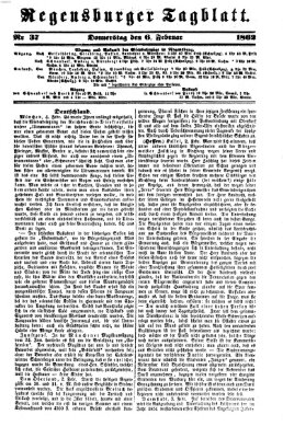 Regensburger Tagblatt Donnerstag 6. Februar 1862