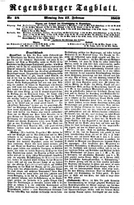 Regensburger Tagblatt Montag 17. Februar 1862