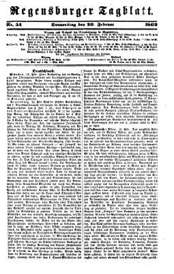 Regensburger Tagblatt Donnerstag 20. Februar 1862