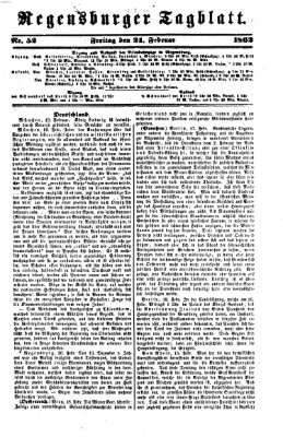 Regensburger Tagblatt Freitag 21. Februar 1862