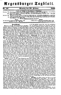 Regensburger Tagblatt Sonntag 23. Februar 1862