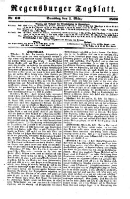 Regensburger Tagblatt Samstag 1. März 1862