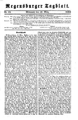 Regensburger Tagblatt Mittwoch 12. März 1862