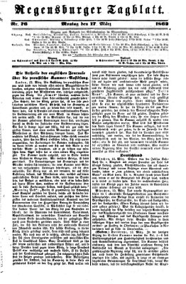 Regensburger Tagblatt Montag 17. März 1862