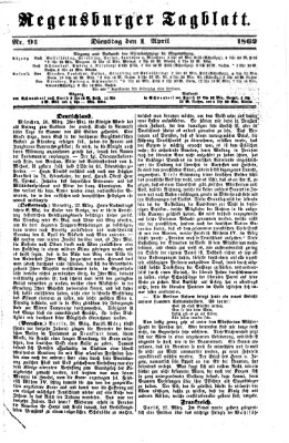 Regensburger Tagblatt Dienstag 1. April 1862