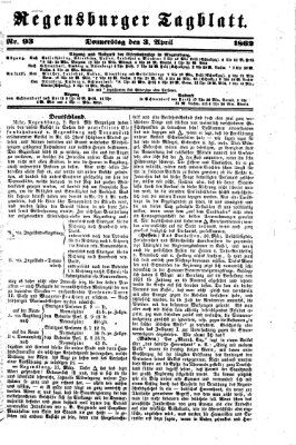 Regensburger Tagblatt Donnerstag 3. April 1862