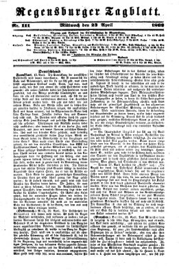 Regensburger Tagblatt Mittwoch 23. April 1862