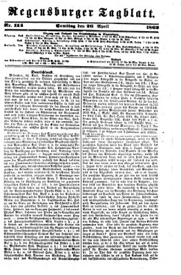 Regensburger Tagblatt Samstag 26. April 1862