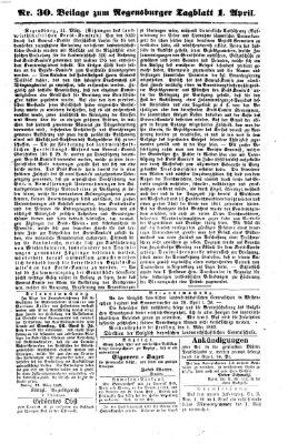 Regensburger Tagblatt Dienstag 1. April 1862