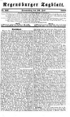 Regensburger Tagblatt Donnerstag 10. Juli 1862