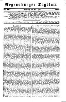 Regensburger Tagblatt Montag 14. Juli 1862